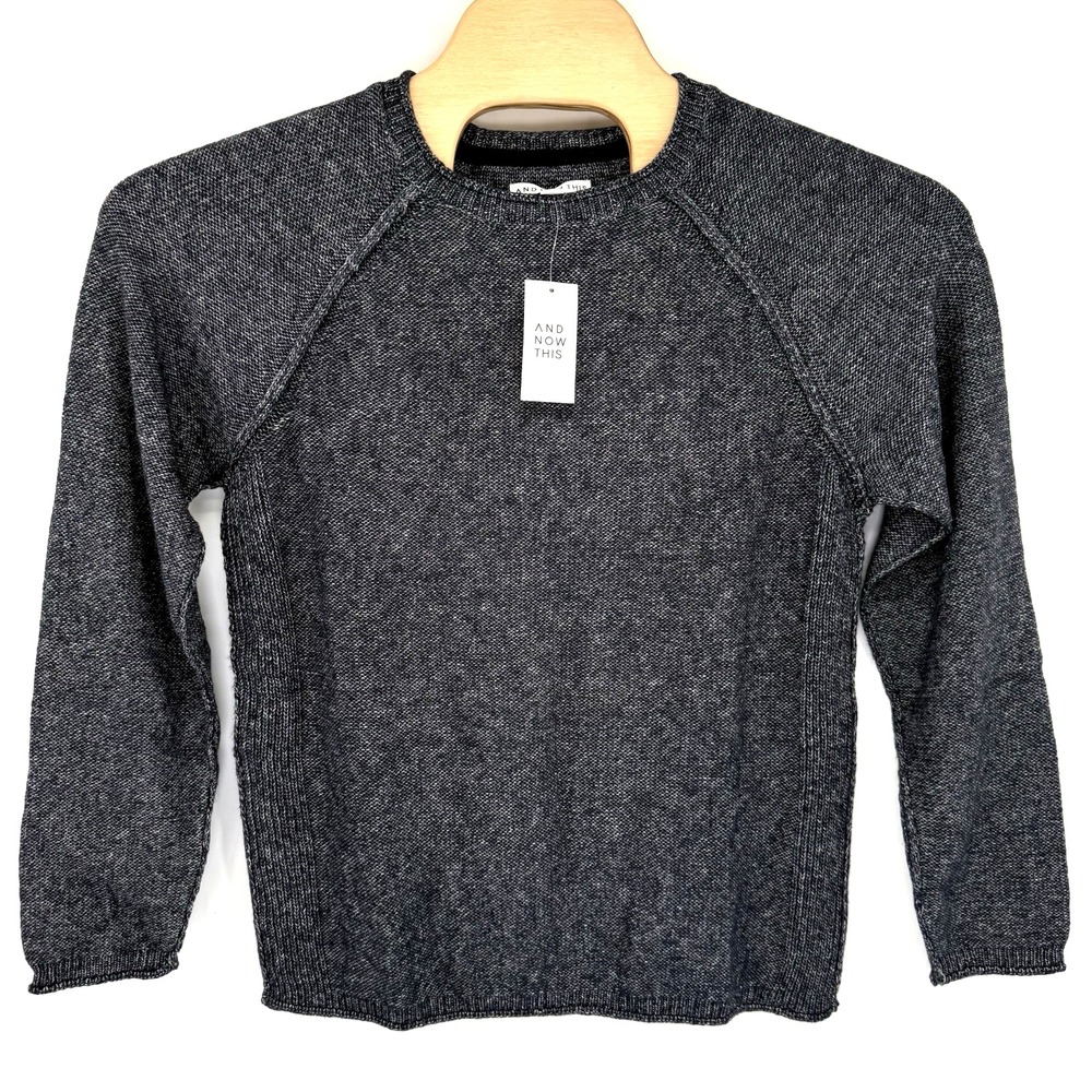 And Now This Sweater Womens M Blue Moonlight MAZF2S6827 Raglan Marled Knit Crew